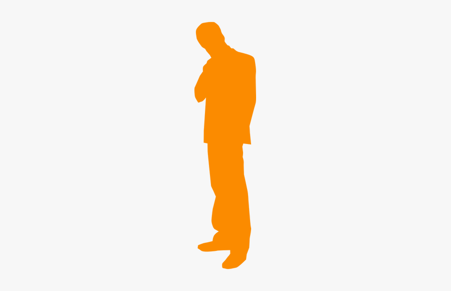 Vector Silhouette Clip Art Of Thinking Man - Man Orange Silhouette, Transparent Clipart