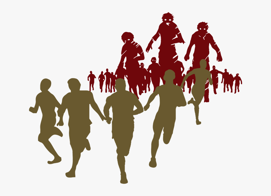 Escape From Idea To Have An Horror - Zombie Silhouette Running, Transparent Clipart