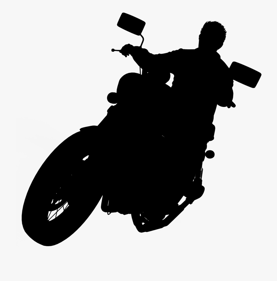 Motorbike Silhouette - Men Motorbikes Silhouette Png, Transparent Clipart