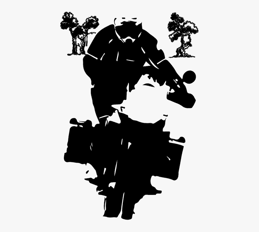 Riding Adventure Motorcycle In The Wild - Illustration, Transparent Clipart