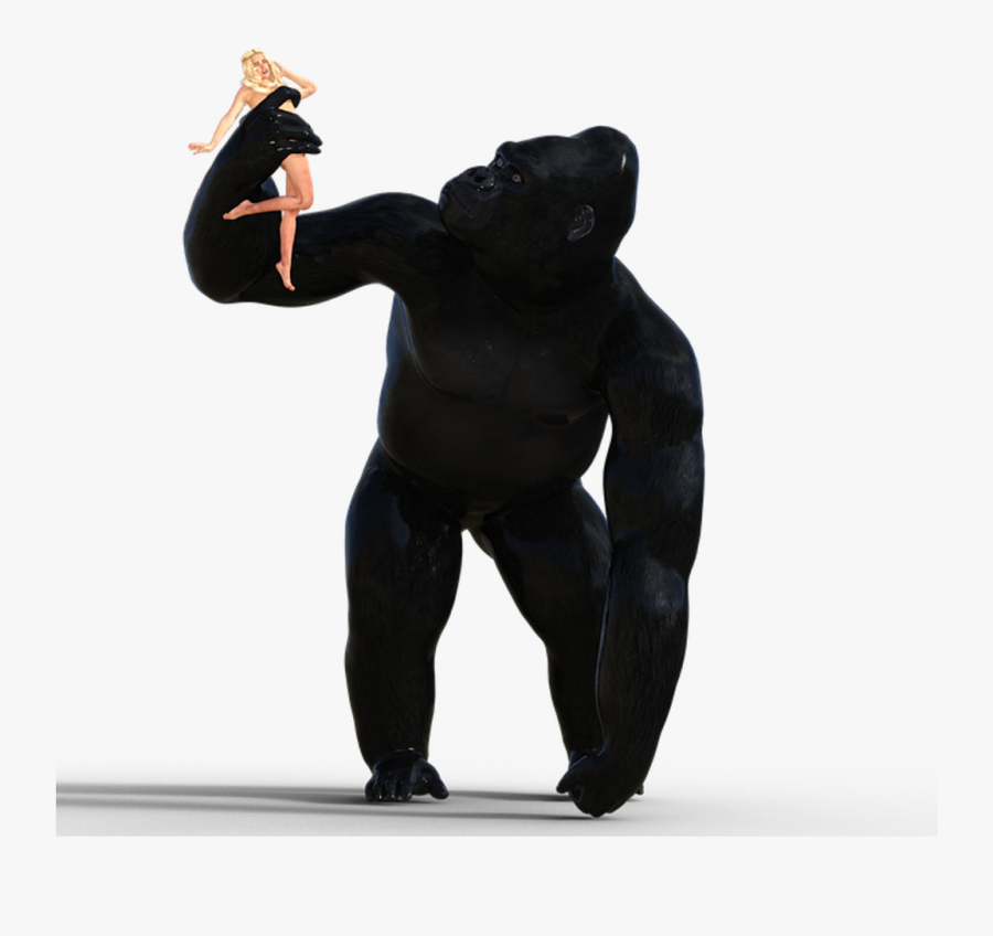 Kingkong Monkey Dark Animal Blackandwhite Fanta Ⓒ - King Kong Silhouette Png, Transparent Clipart