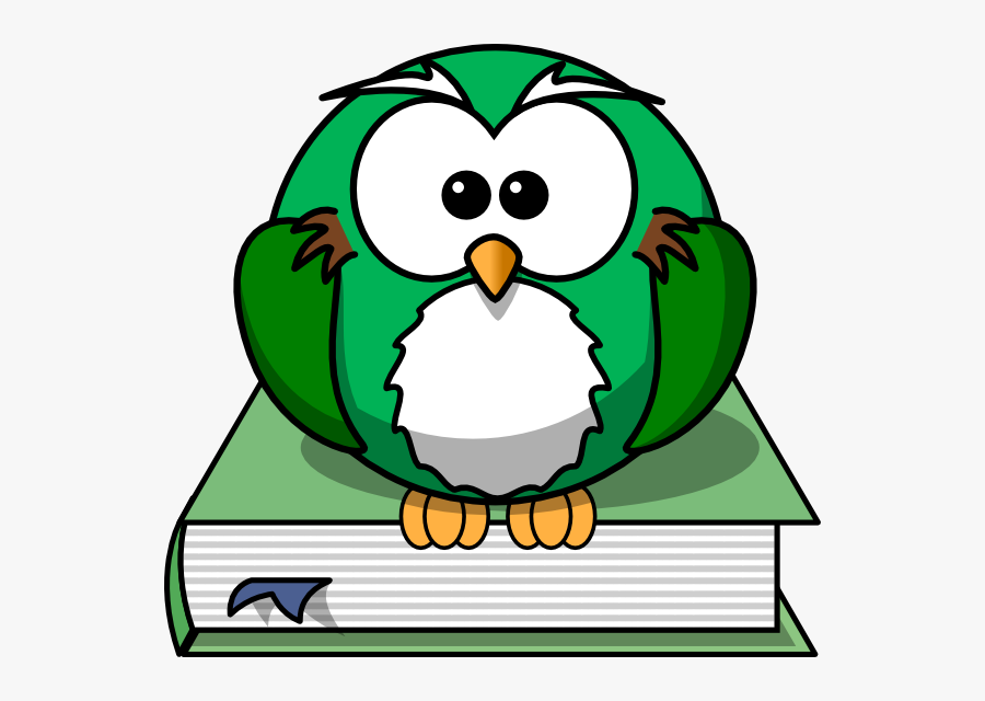 On The Book Clip - Cartoon Owl Animation, Transparent Clipart