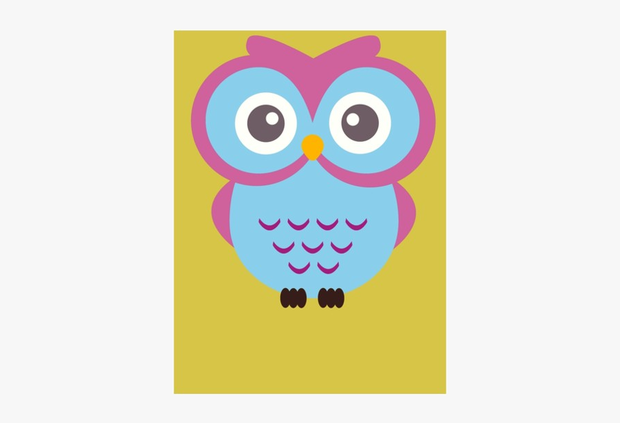 Yellow Owl Cute Clipart Art Print Transparent Png - Bird, Transparent Clipart