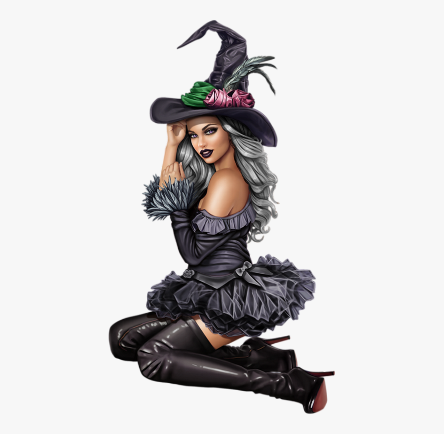 Transparent Maquillarse Clipart - Transparent Witch Femme Png, Transparent Clipart