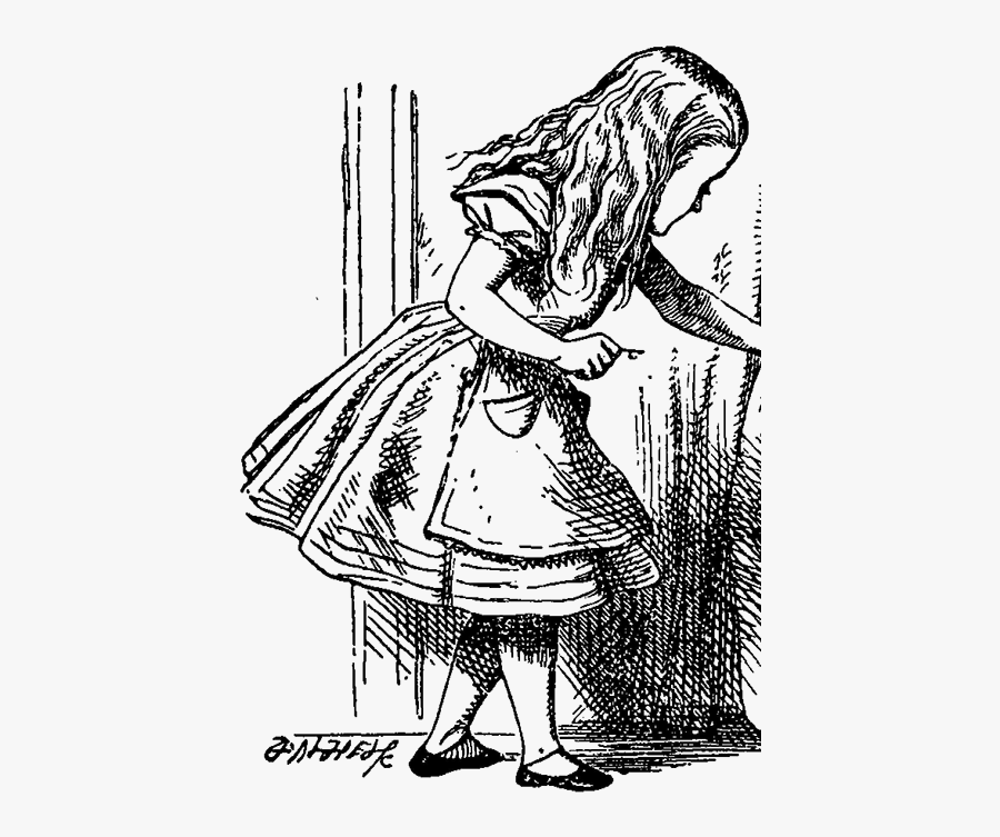 Alice At The Door - Alice's Adventures In Wonderland Drawing, Transparent Clipart