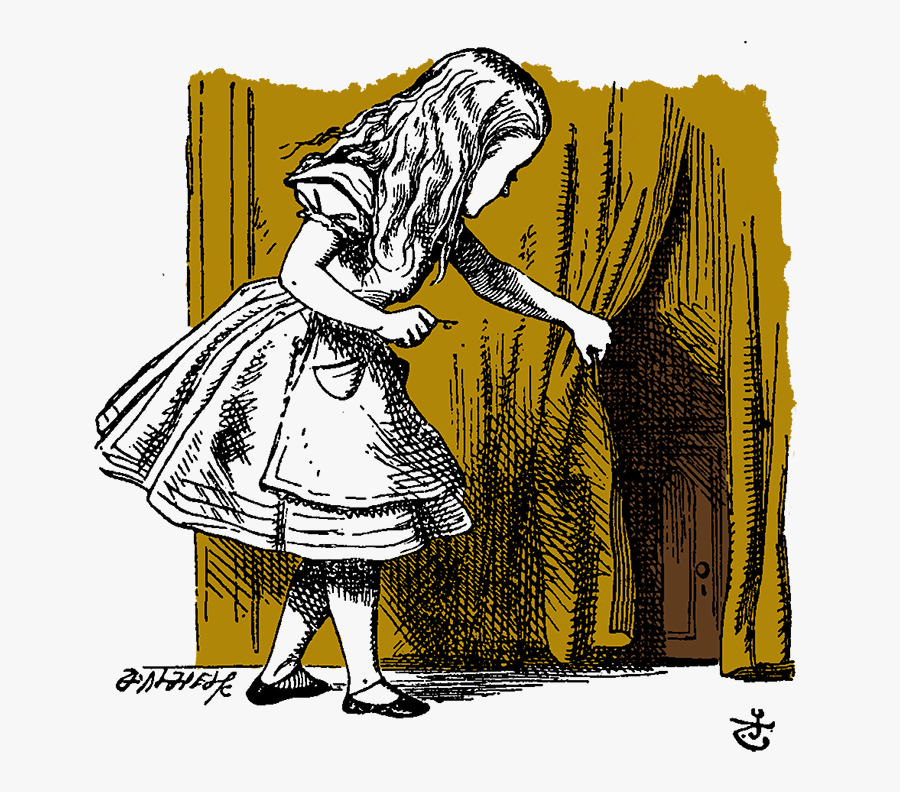 Alice At The Door - Alice In Wonderland Drawings From Book, Transparent Clipart