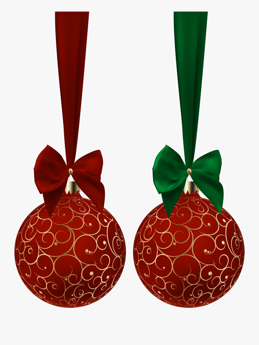 Christmas Balls Red Set Png Clip Art Image, Transparent Clipart