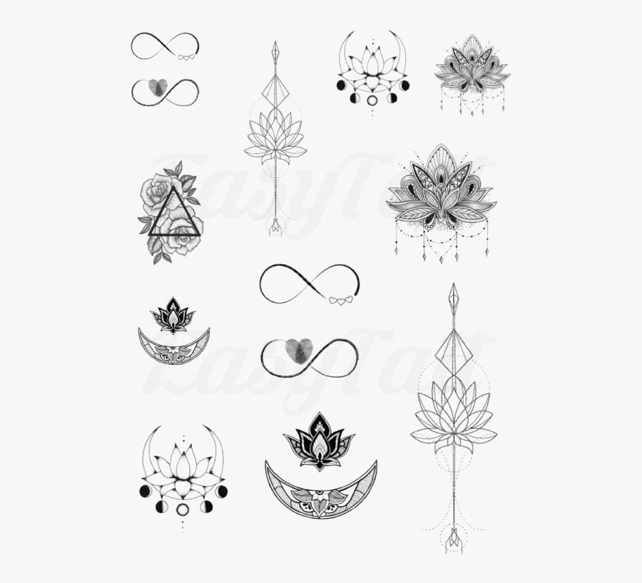 Lotus And Symbols Collection - Lotus Flower Tattoo Transparent, Transparent Clipart