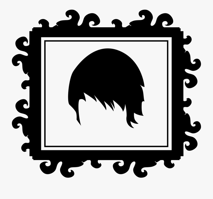 Short Hair Shape Reflex On A Rectangular Mirror Of - Icon, Transparent Clipart