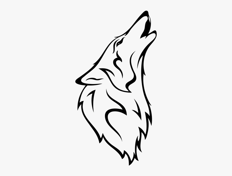 Gray Wolf Coyote Silhouette Drawing - Easy Howling Wolf Drawing, Transparent Clipart