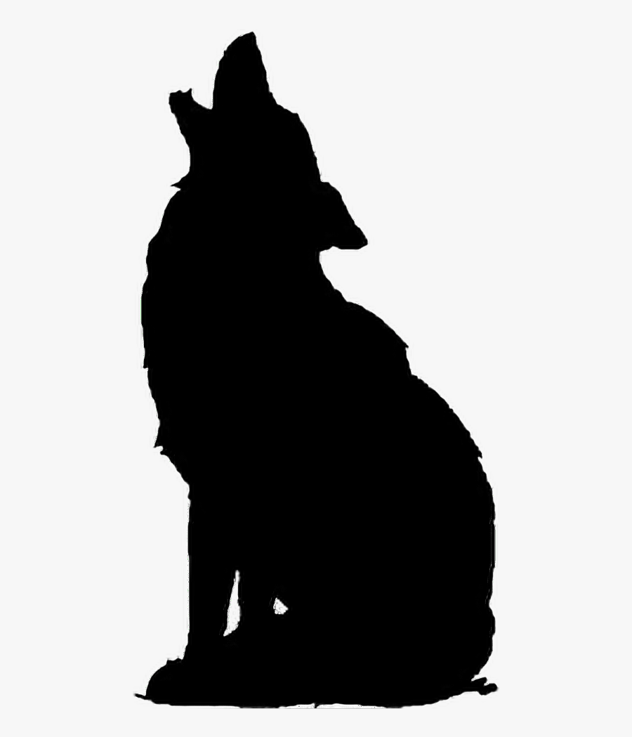 Coyote Wolf Animal Silhouettes Clip Art - Sitting Howling Wolf Silhouette, Transparent Clipart