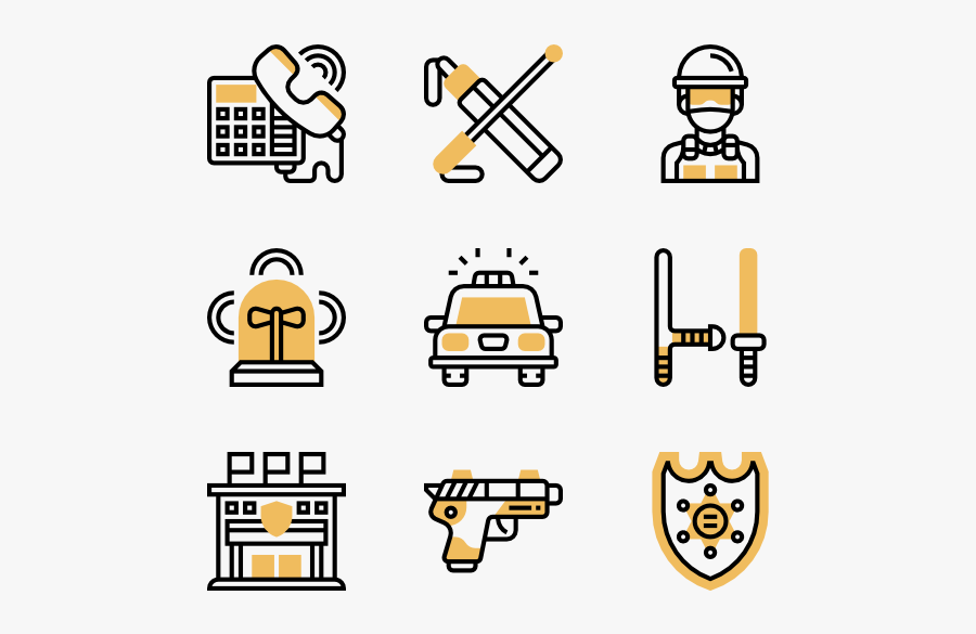 Police - Welding Icons, Transparent Clipart