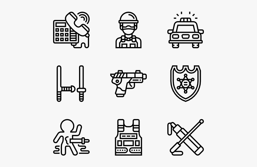 Police - Nerd Icons, Transparent Clipart