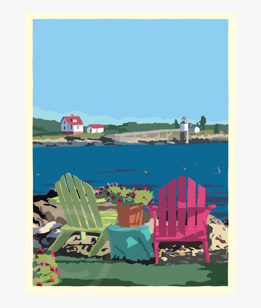 Chairs Overlooking Ram Island - Alan Claude Studio, Transparent Clipart