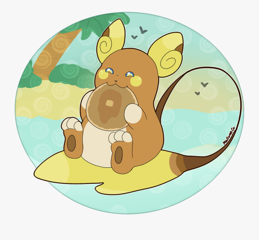 Alolan Raichu Eating Waffles, Transparent Clipart