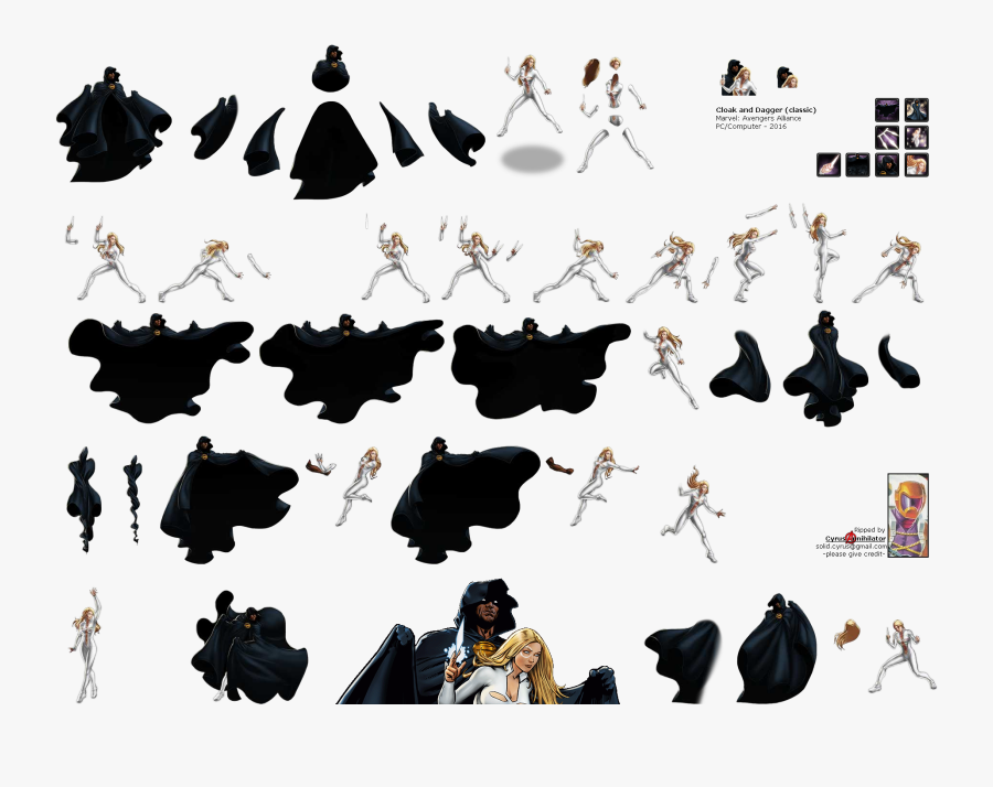 Sonic The Hedgehog Pokemon Black & White Marvel - Marvel Avengers Alliance Cloak And Dagger, Transparent Clipart