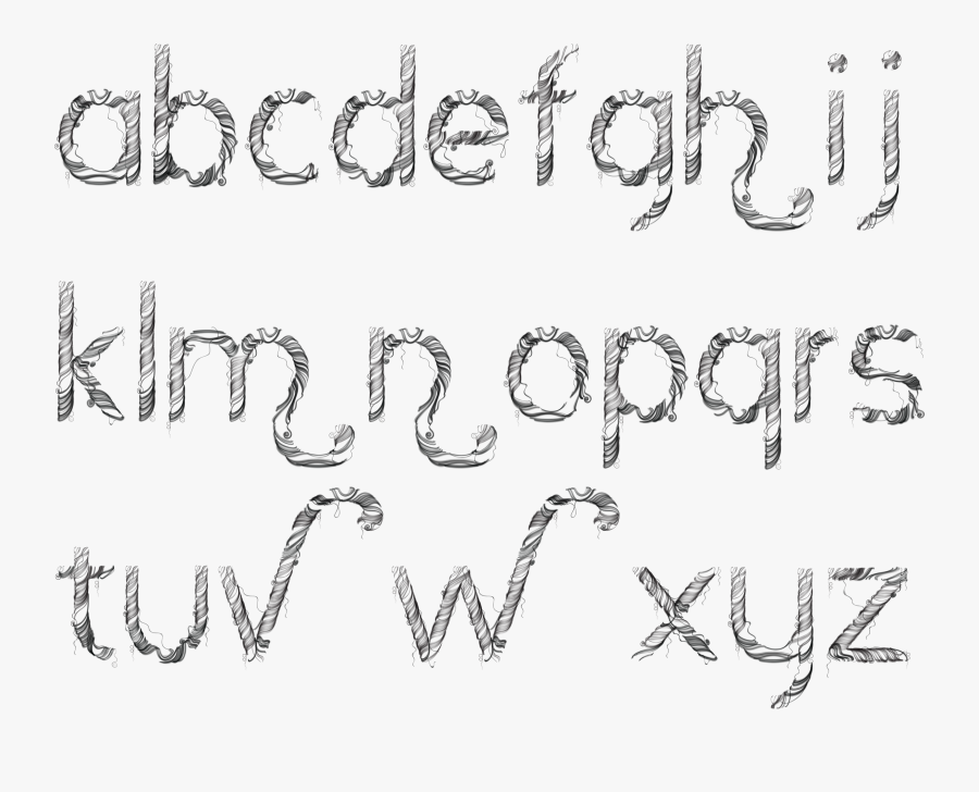 Clip Art Inspired By Hair Font - Line Art, Transparent Clipart