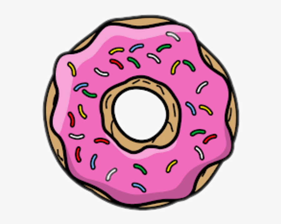 #pink #rosa #cute #kawaii #dona #comida #food - Simpsons Donut Png, Transparent Clipart