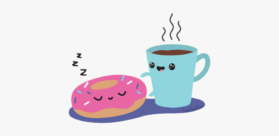 #coffee #doughnut #kawaii, Transparent Clipart