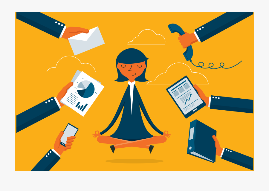 Woman Relaxing At Office - Work Life Balance, Transparent Clipart