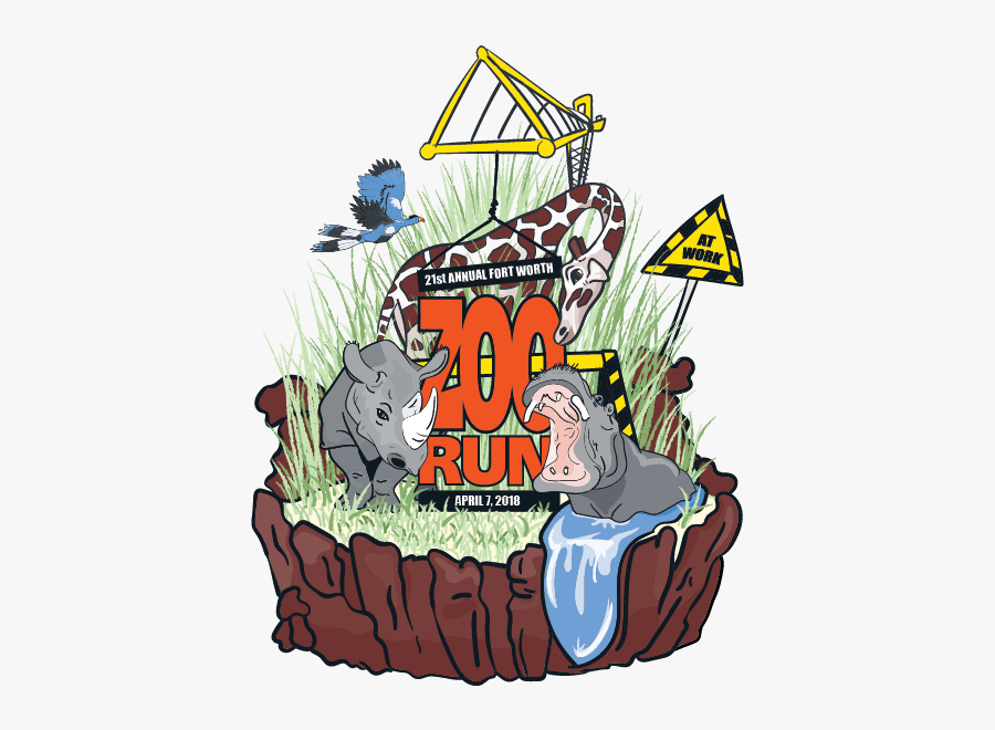 Fort Worth Zoo Run Logo On Raceraves - Cartoon, Transparent Clipart