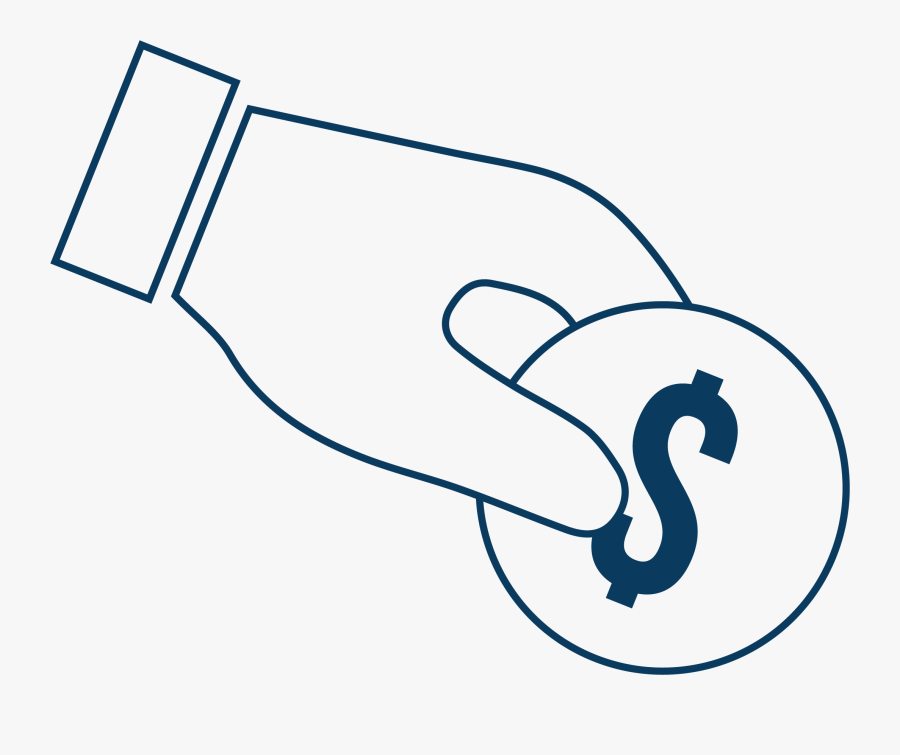 Purchasing Power Outline Blue - Line Art, Transparent Clipart