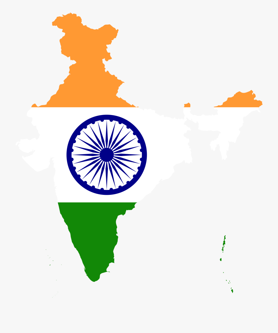 India Flag Map Png, Transparent Clipart