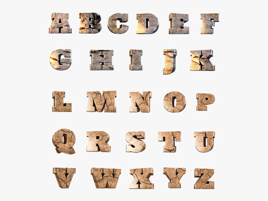 D Stone Alphabet - 3d Alphabet Letters Png, Transparent Clipart