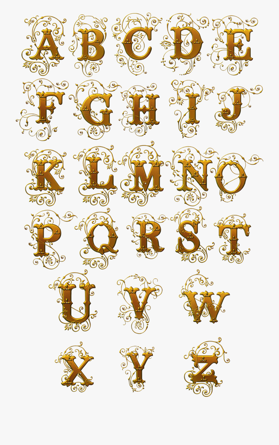 Typeface Letters Gold Letter Effect Download Hd Png, Transparent Clipart