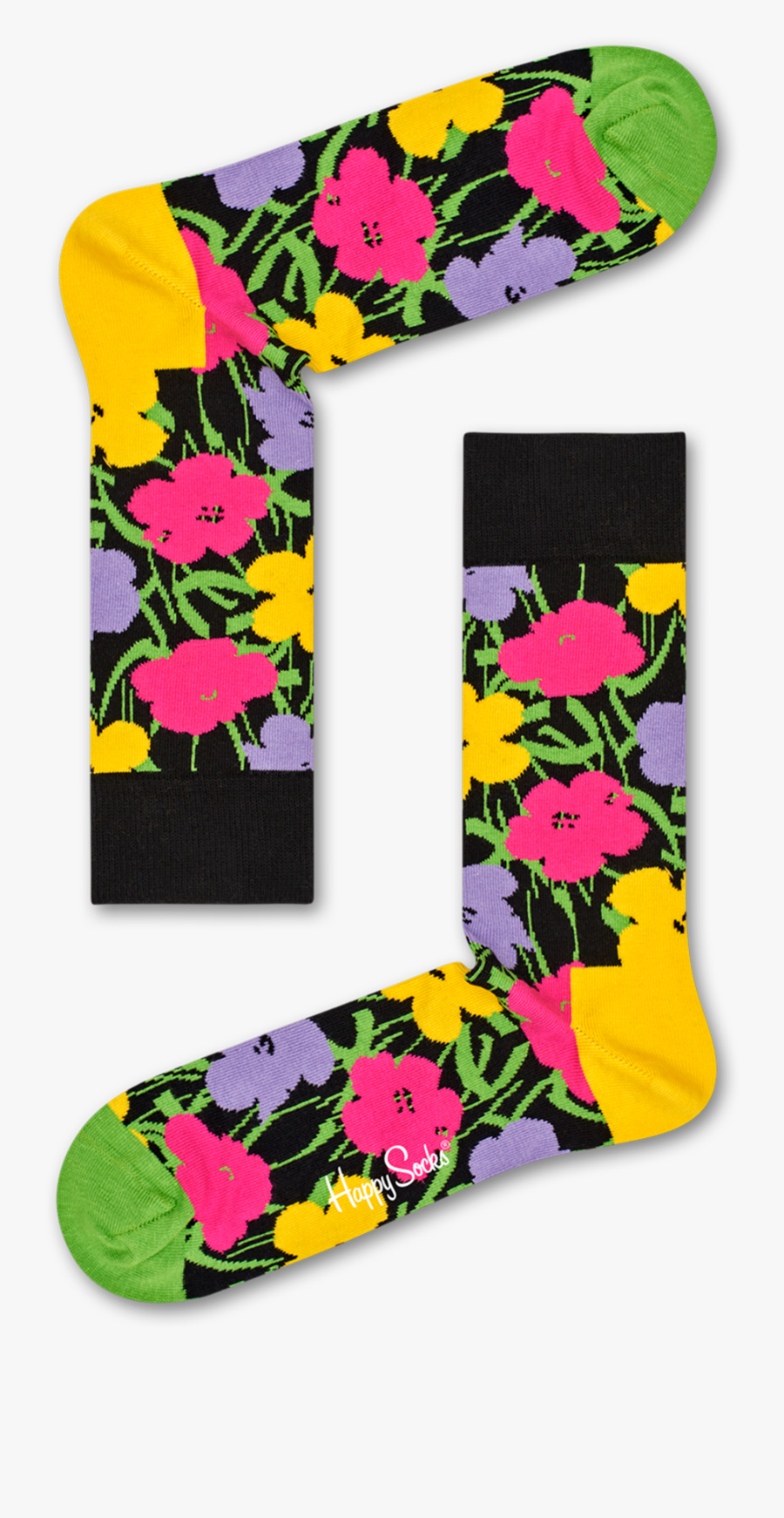 Overhead Detail Image Of Happy Socks Andy Warhol Flower - Andy Warhol Happy Socks, Transparent Clipart