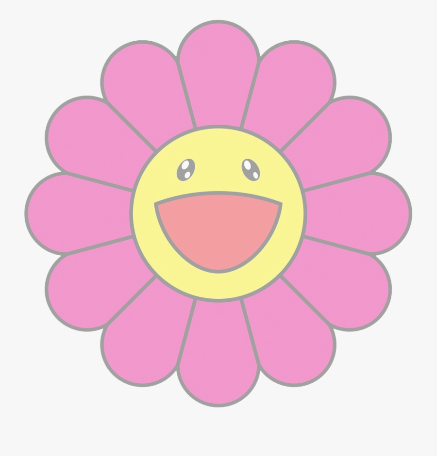 Rainbow Flower Smiley Face, Transparent Clipart