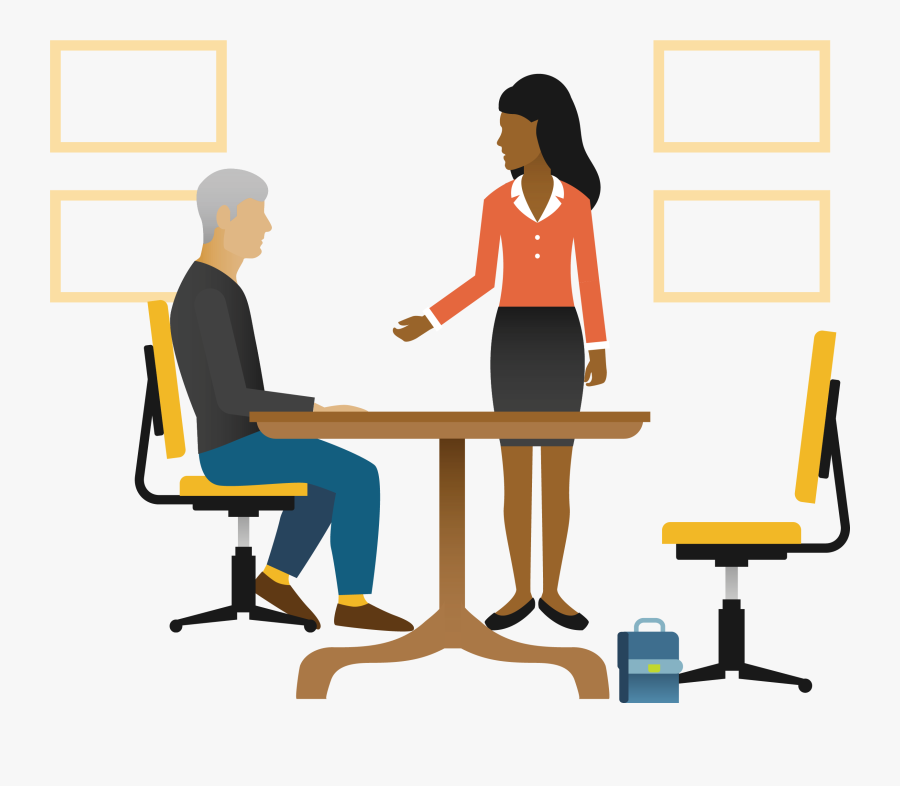 Standing Lady And Sitting Guy - Sitting, Transparent Clipart