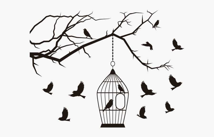Transparent Pajaros Volando Png - Pajaros Blanco Y Negro, Transparent Clipart