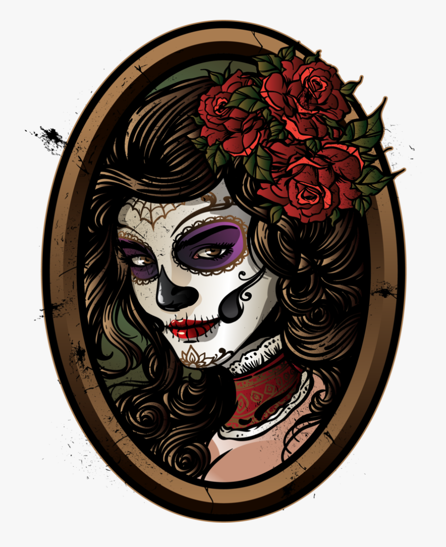 Transparent Skull Frame Png - Sugar Skull Png Frame, Transparent Clipart