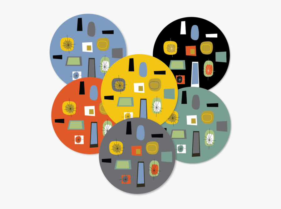 Mid Century Mod Placemats, Transparent Clipart