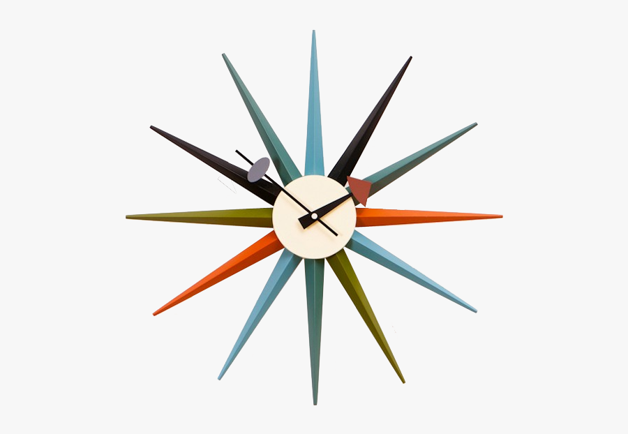 George Nelson Starburst Clock Multicolor - Retro Wall Clock Australia, Transparent Clipart