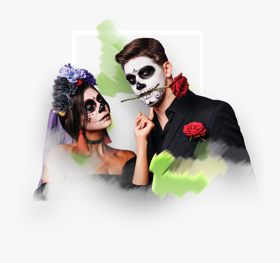 Guy Zombie Halloween Makeup, Transparent Clipart