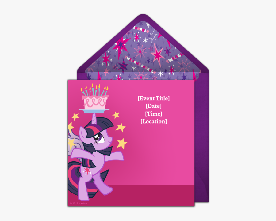 Clip Art Princesses Birthday Invitation - Twilight Sparkle Birthday Invitations, Transparent Clipart