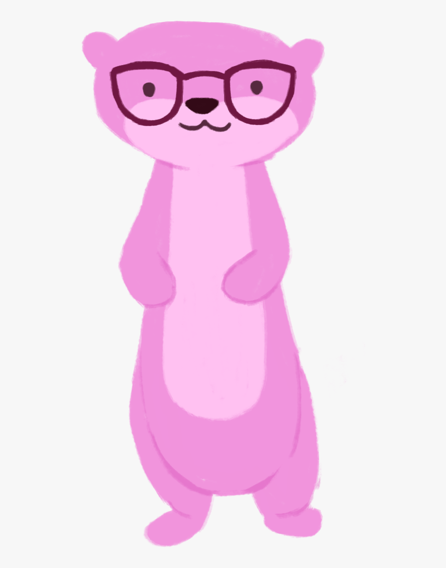 Sofia Soter As A Pink Otter Wearing Glasses - Cartoon, Transparent Clipart