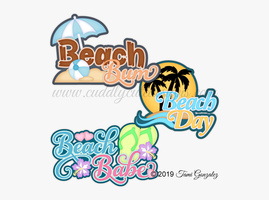 Beach Titles, Transparent Clipart