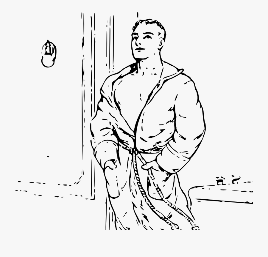 Man In Robe - Man In Bathrobe Cartoon, Transparent Clipart
