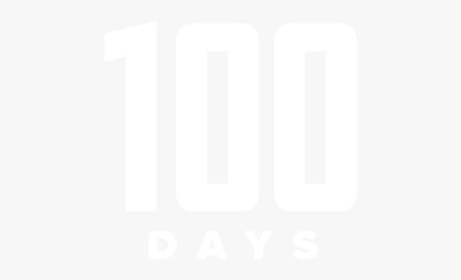 100 Days Logo White Transparency - 100 Days, Transparent Clipart