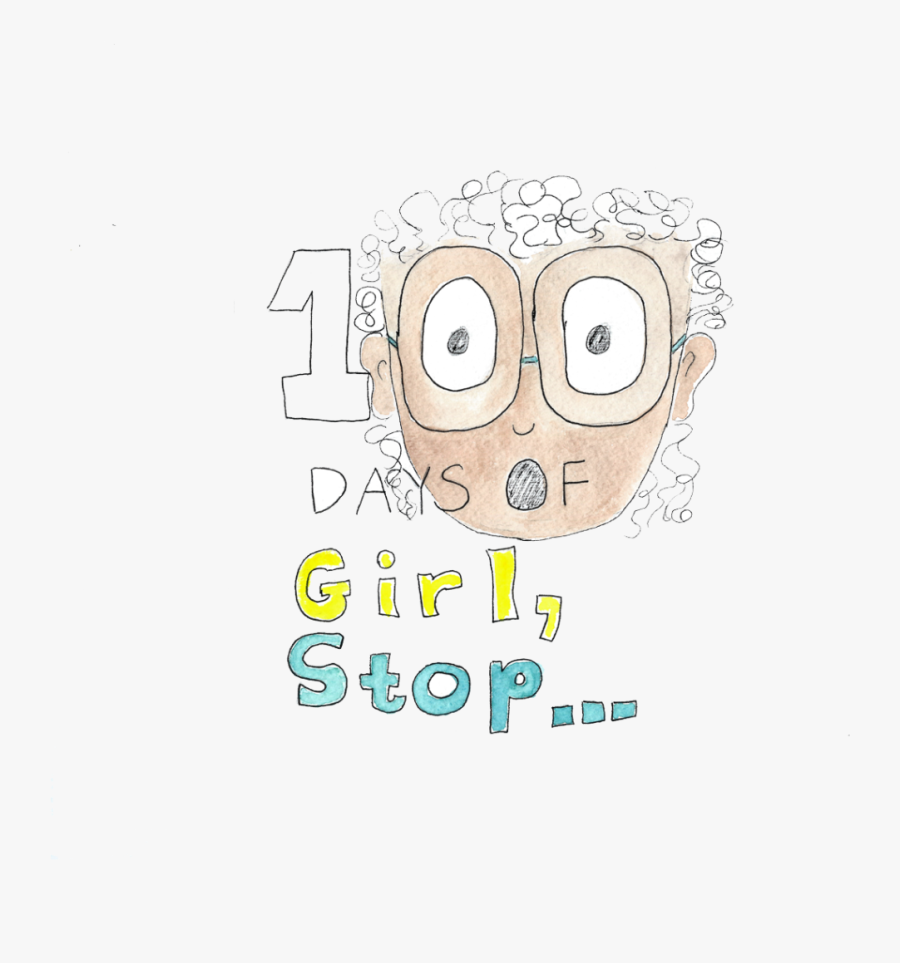 "100 Days Of Girl, Stop - Illustration, Transparent Clipart