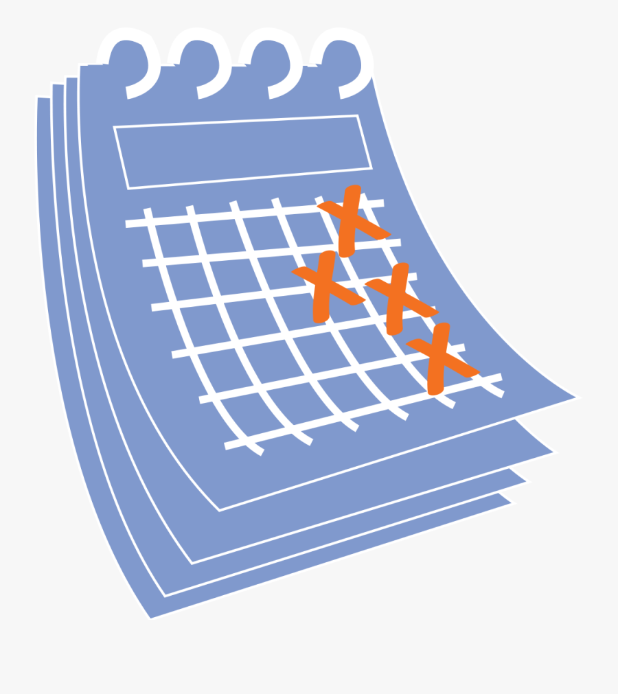 1000px-blue Calendar Icon With Dates Crossed Out - Calendar Days Crossed Icon, Transparent Clipart
