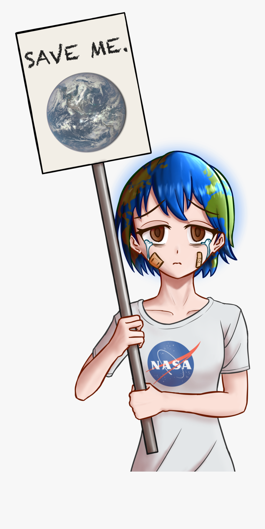 Save The Earth - Earth Chan Save Earth, Transparent Clipart