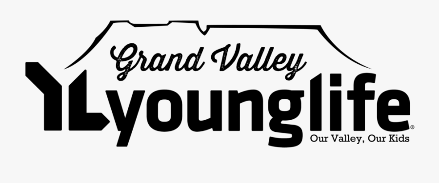 Younglife Grand Valley Logo With Grand Mesa Black - Calligraphy, Transparent Clipart