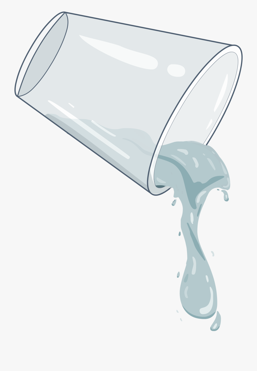 Drawing Pouring Water - Pouring From A Glass, Transparent Clipart