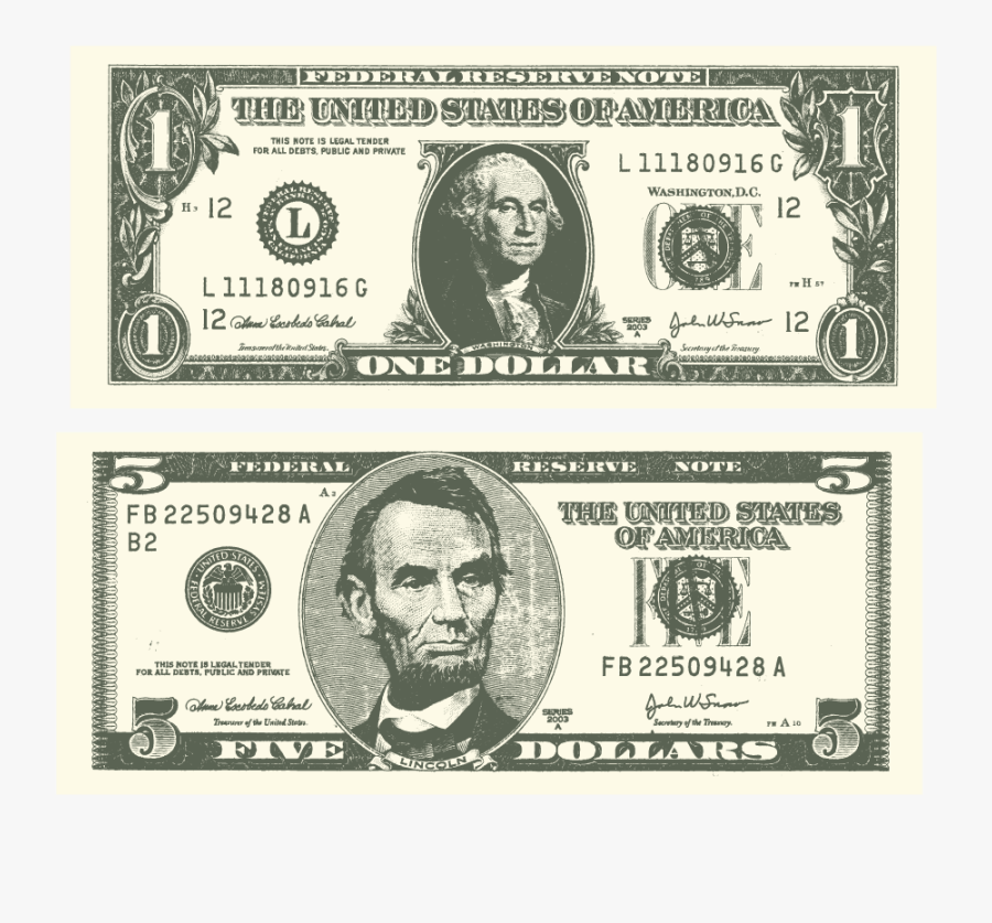 United States One Dollar Bill United States Dollar - Money George Washington Dollar Bill, Transparent Clipart