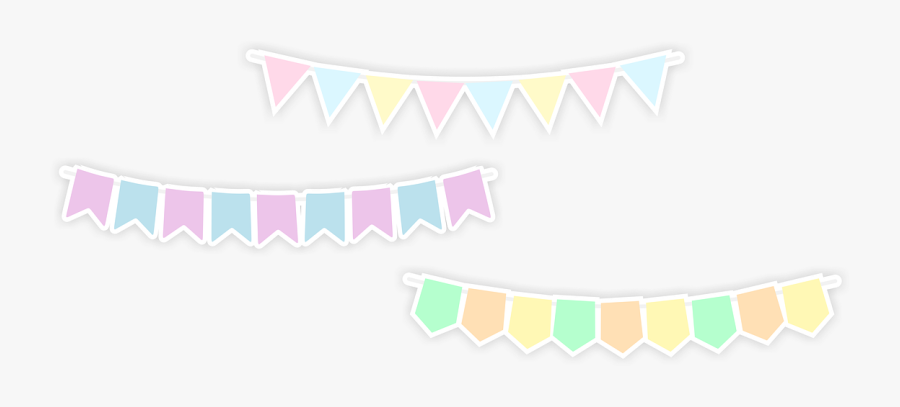 Pennant Banner Banner Shabby Chic Free Picture - ธง พาส เท ล, Transparent Clipart
