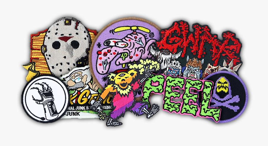 Example Pile Of Different Styles Of Custom Patches - 8 Bit Zombie, Transparent Clipart
